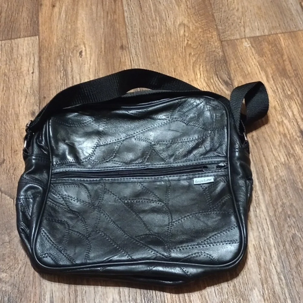 Elegant Black Genuine Leather Laptop Bag